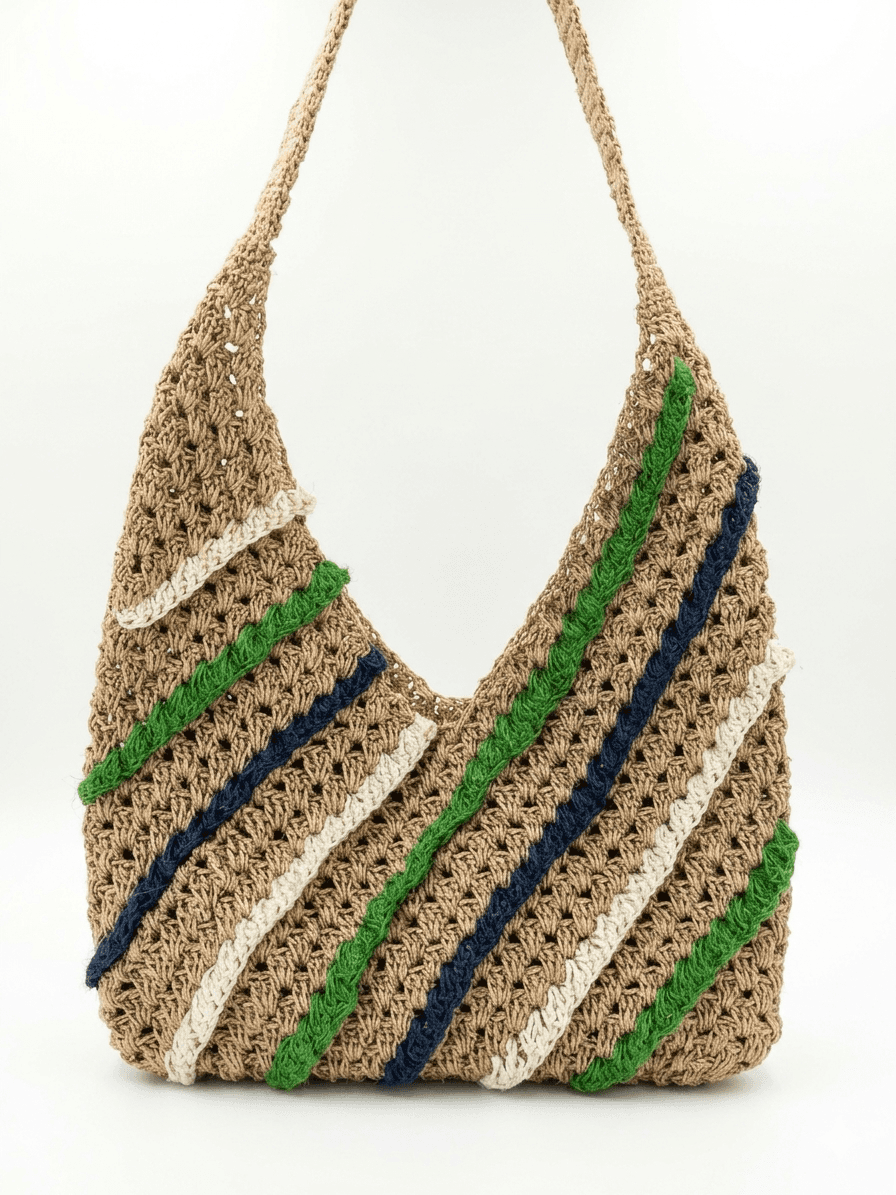 Prism Stripe Jute Shoulder Bag