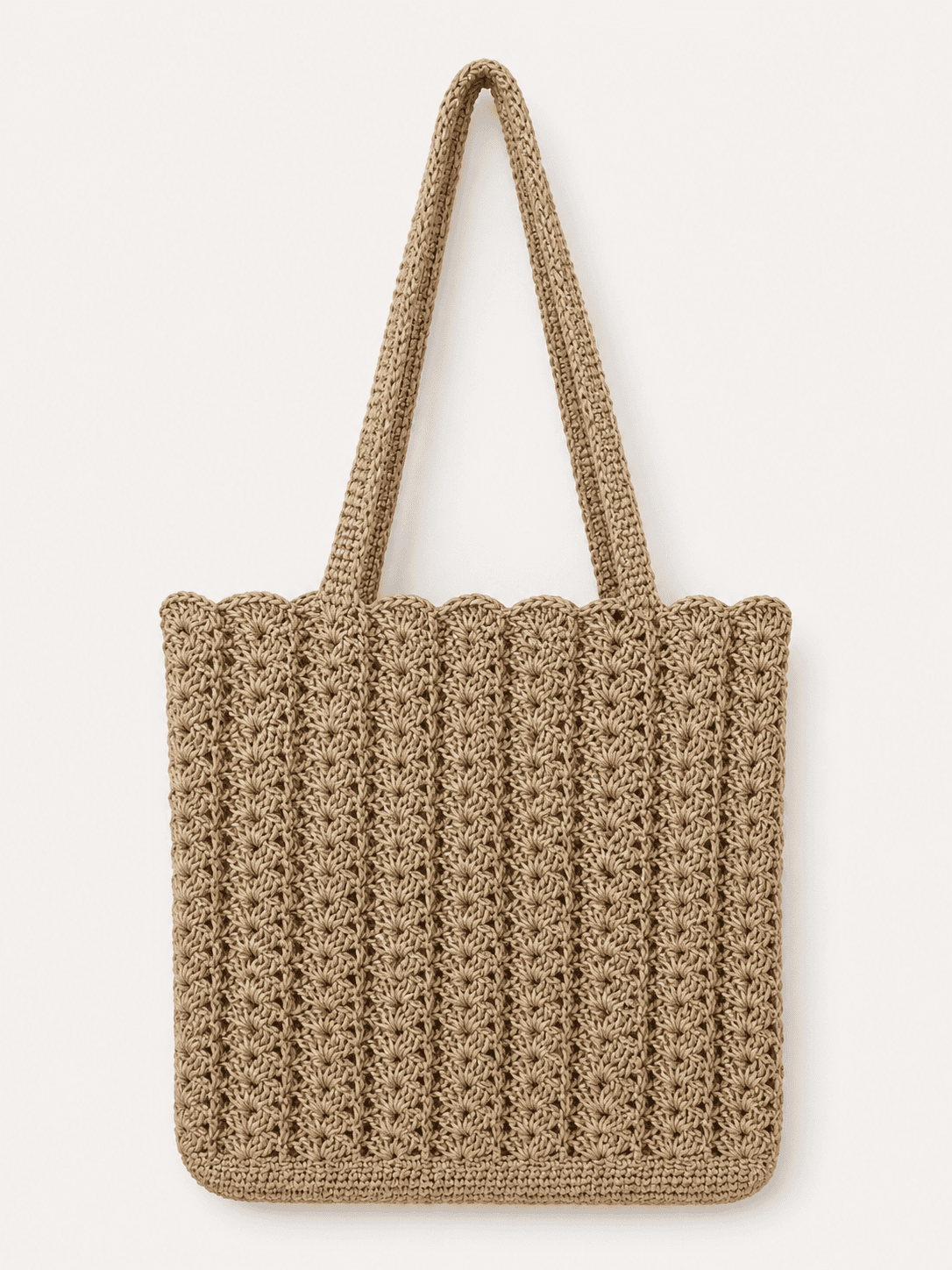 Shell Pattern Scalloped Crochet Bag