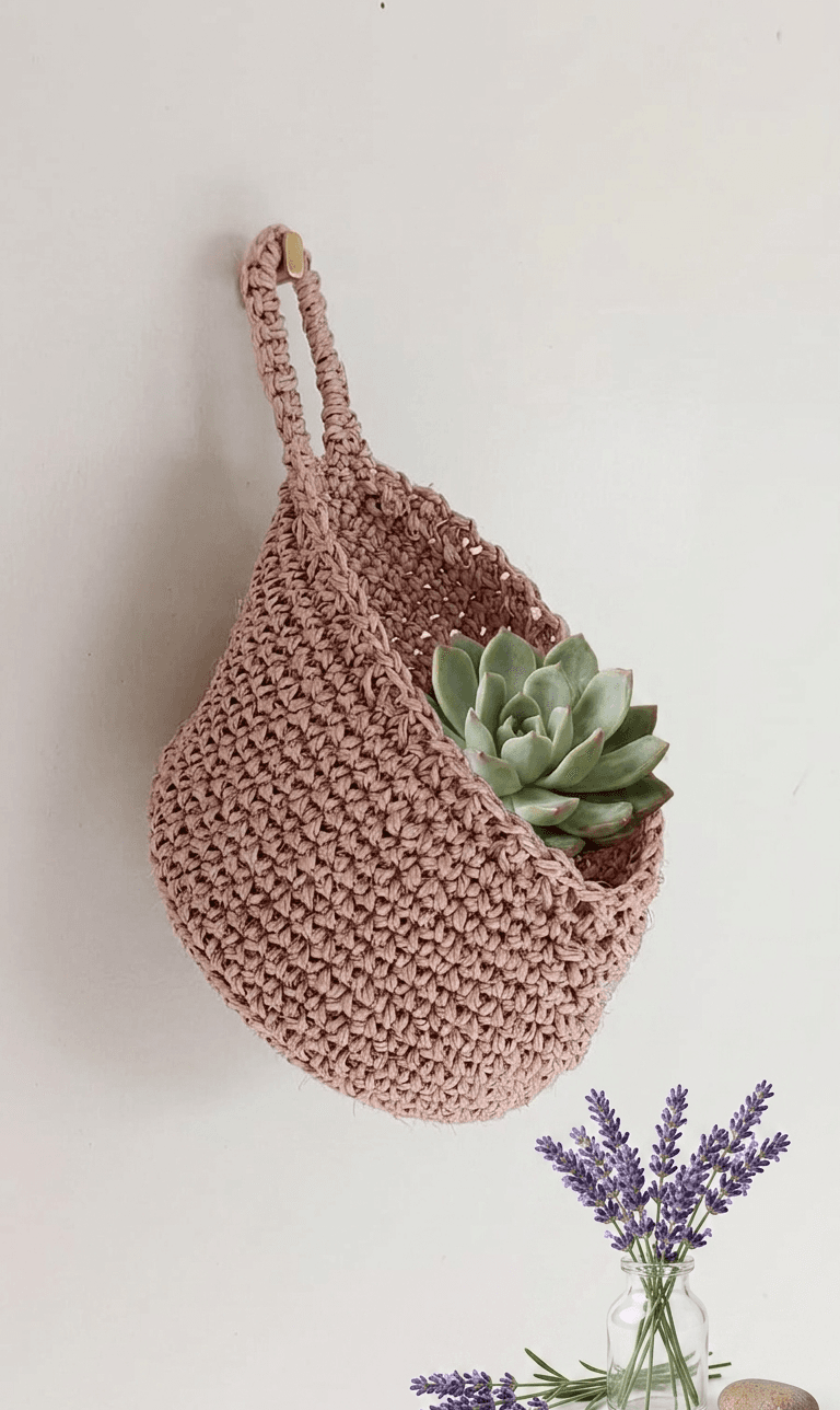 Teardrop Jute Hanging Basket