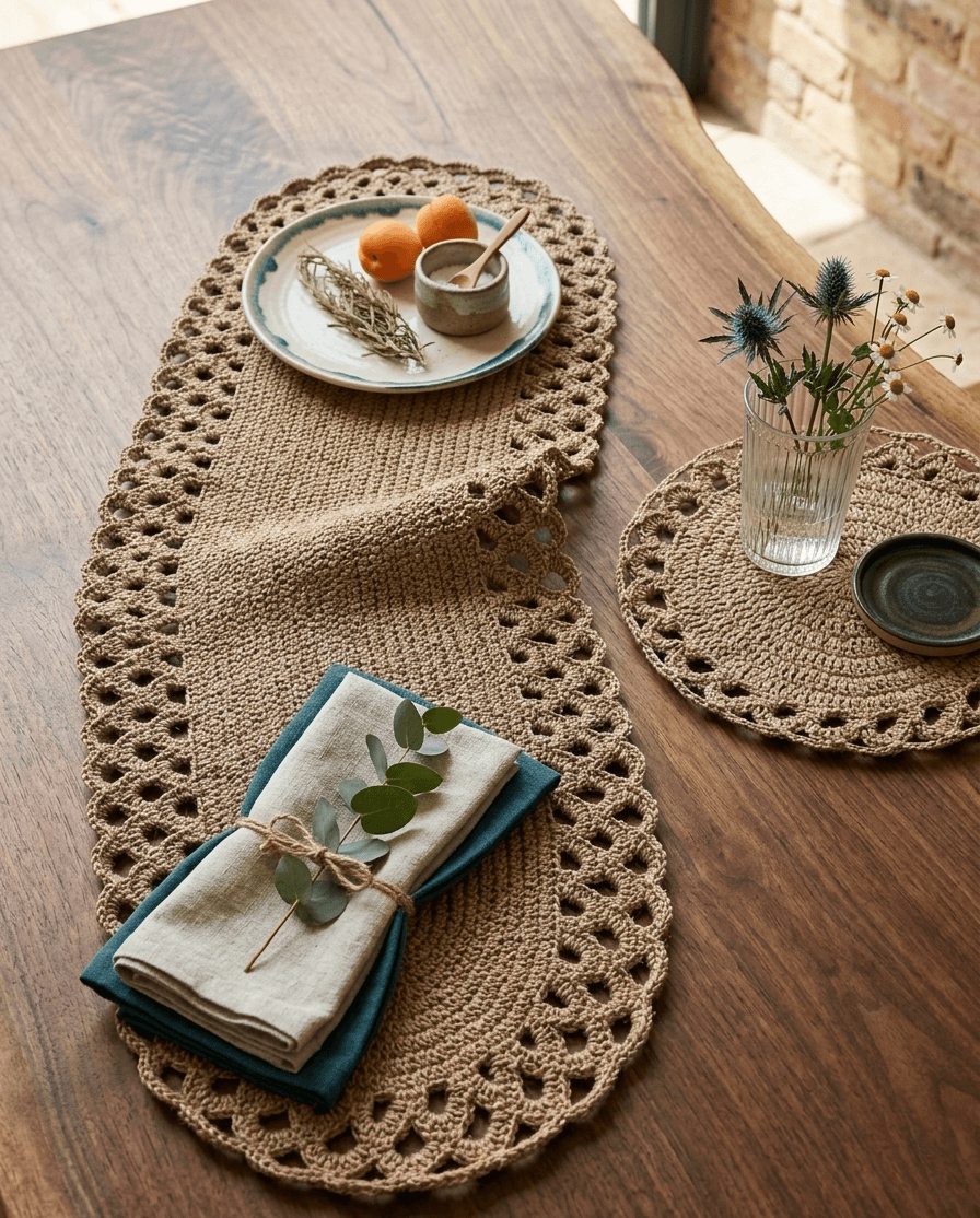 Lace-Edge Jute Runner